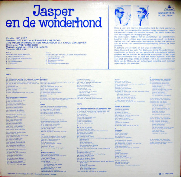 Henk van der Molen : Jasper En De Wonderhond (LP, Album, Mono)