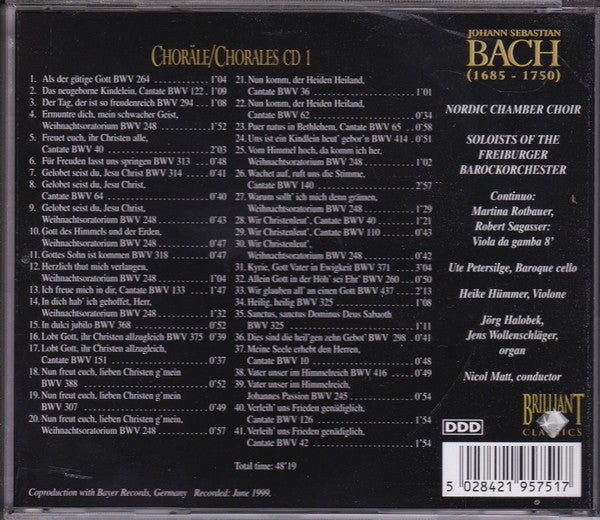 Johann Sebastian Bach : Choräle = Chorales (4xCD + Box)