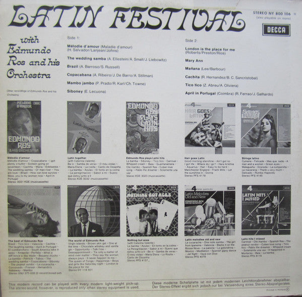 Edmundo Ros & His Orchestra : Latin Festival With Edmundo Ros (LP, Comp)