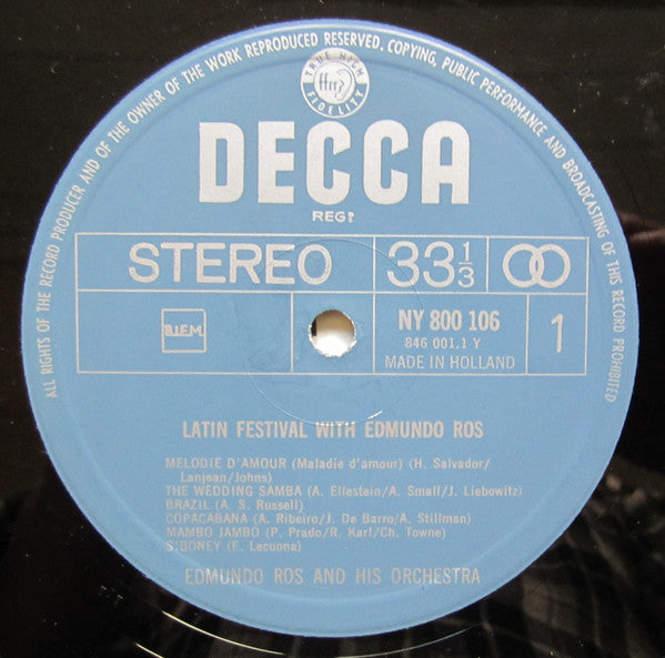 Edmundo Ros & His Orchestra : Latin Festival With Edmundo Ros (LP, Comp)