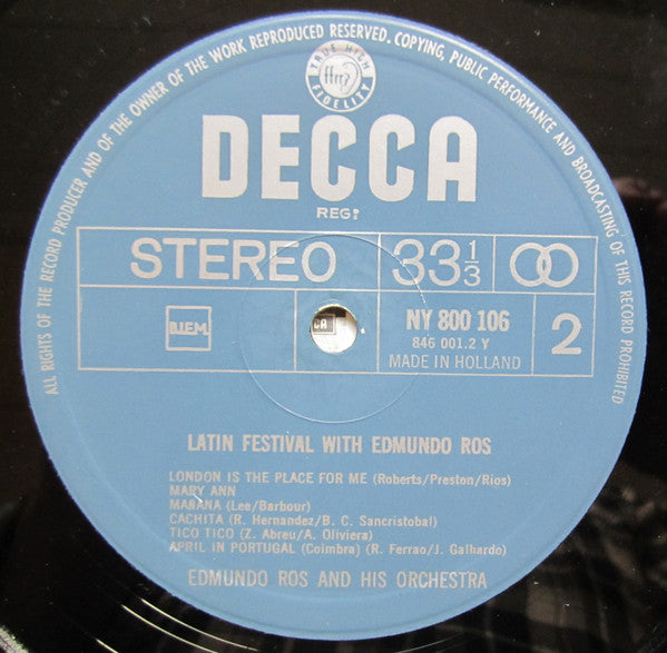 Edmundo Ros & His Orchestra : Latin Festival With Edmundo Ros (LP, Comp)