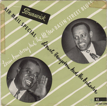 Louis Armstrong And His All-Stars / Lionel Hampton And His Orchestra : Basin Street Blues / Air Mail Special (7", EP, Mono, RE)