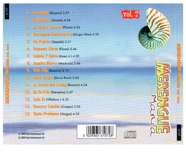 Various : Merengue Mania Vol. 2 (CD, Comp)