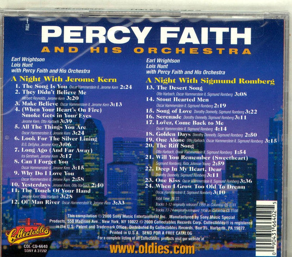 Percy Faith & His Orchestra ,  Earl Wrightson ,  Lois Hunt : A Night With Jerome Kern / A Night With Sigmund Romberg (CD, Comp)