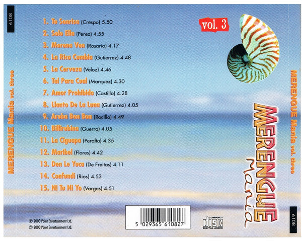 Various : Merengue Mania Vol. 3 (CD, Comp)