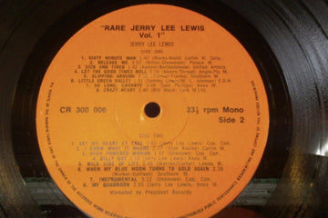 Jerry Lee Lewis : Rare Jerry Lee Lewis Volume 1 (LP, Comp, Mono)