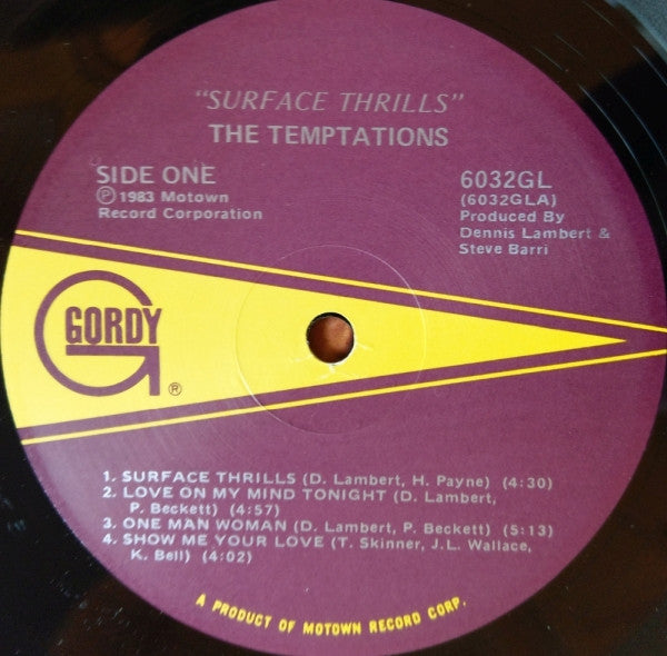 The Temptations : Surface Thrills (LP, Album)