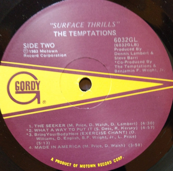 The Temptations : Surface Thrills (LP, Album)