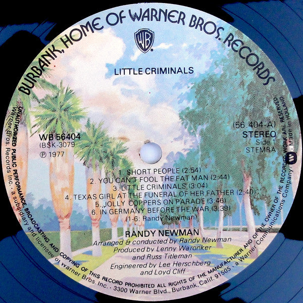 Randy Newman : Little Criminals (LP, Album)
