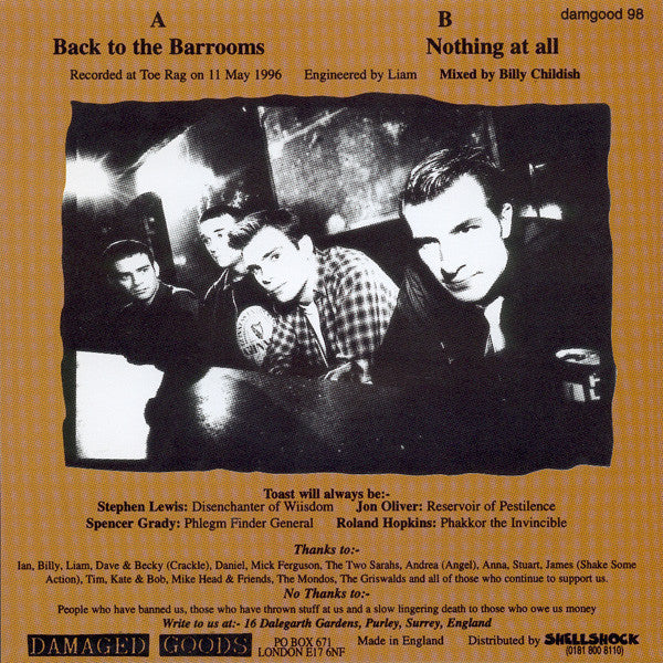 Toast : Back To The Barrooms (7")