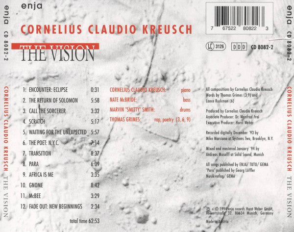 Cornelius Claudio Kreusch : The Vision (CD)