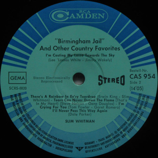 Slim Whitman : Birmingham Jail And Other Country Favourites (LP, Comp)