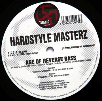 Hardstyle Masterz : Age Of Reverse Bass (12")