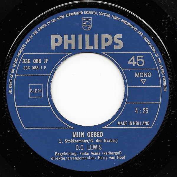 D.C. Lewis : Mijn Gebed (7", Single, Mono, Lar)