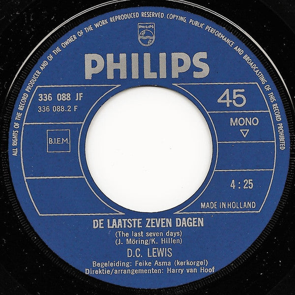 D.C. Lewis : Mijn Gebed (7", Single, Mono, Lar)