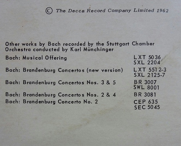 Johann Sebastian Bach, Karl Münchinger, Stuttgarter Kammerorchester : Orchestral Suites 3 & 4 (LP, Mono)