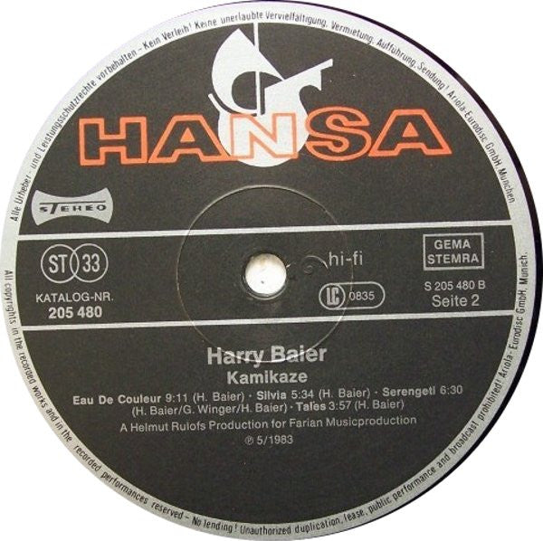 Harry Baierl : Kamikaze (LP, Album)