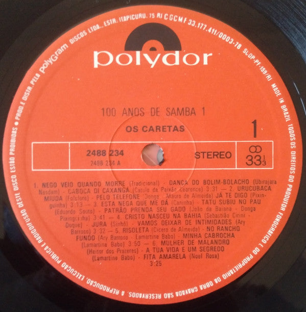 Os Caretas : Cem Anos De Samba (3xLP, Album + Box)