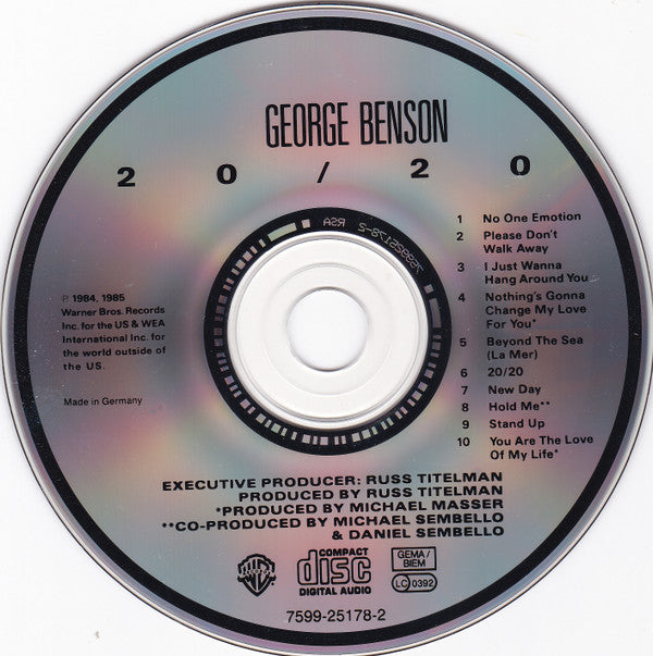 George Benson : 20/20 (CD, Album, RE)