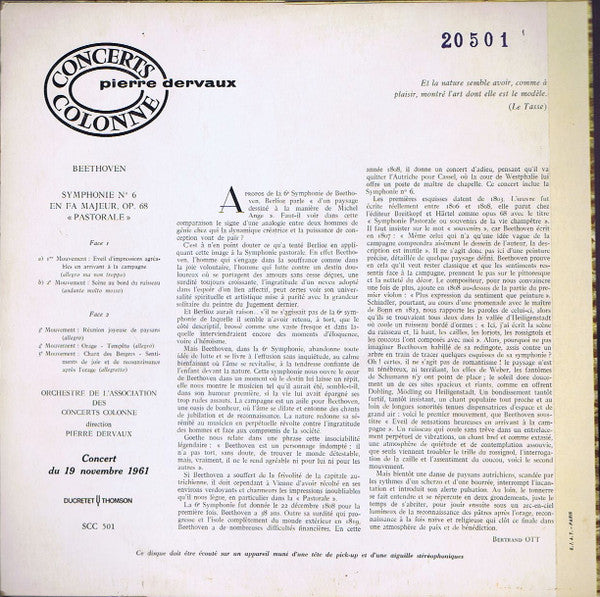Ludwig van Beethoven, Pierre Dervaux (2) : Symphonie Pastorale (LP, Album)
