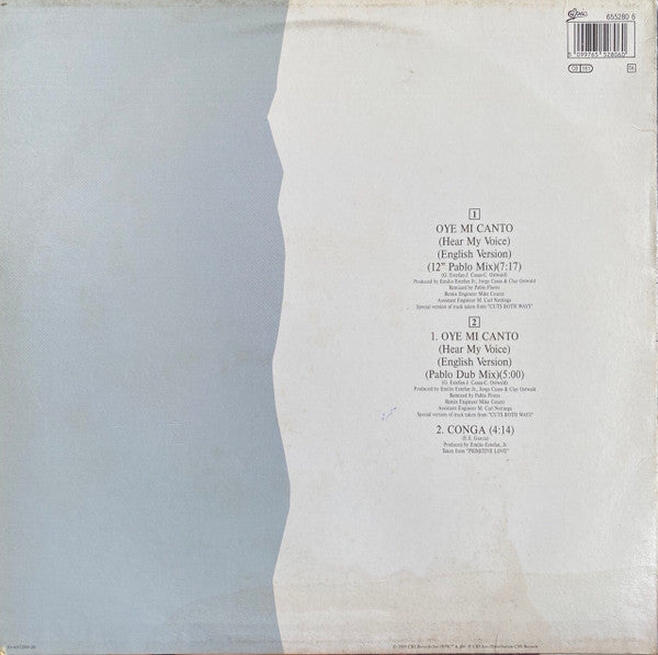 Gloria Estefan : Oye Mi Canto (Hear My Voice) (Special 12" Mixes) (12", Maxi)