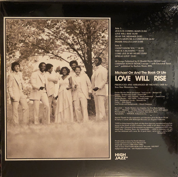 Michael Orr And The Book Of Life : Love Will Rise (LP, Album, Ltd, RE, RM)