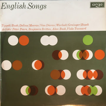 Sir Michael Tippett, Alan Bush, Peter Pears, Viola Tunnard, Benjamin Britten : English Songs (LP, Album)