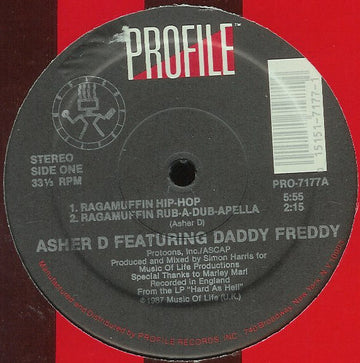 Asher D Featuring Daddy Freddy* : Ragamuffin Hip-Hop (12")