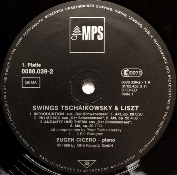 Eugen Cicero : Swings Tschaikowsy & Liszt (2xLP, Comp, RE)