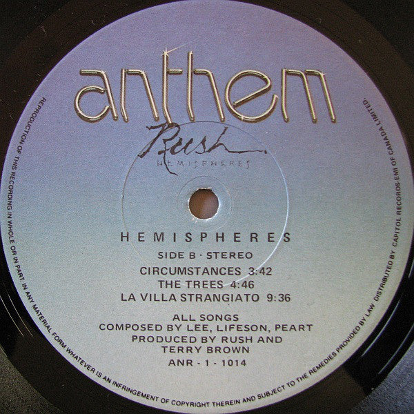 Rush : Hemispheres (LP, Album)