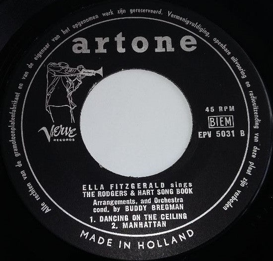 Ella Fitzgerald : Sings The Rodgers And Hart Song Book  (7", EP)