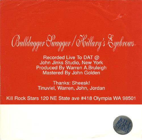 Phranc : Bulldagger Swagger / Hillary's Eyebrows (7", Single, Red)