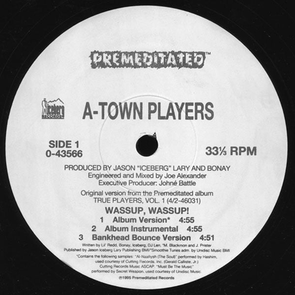 A-Town Players : Wassup, Wassup! (12")