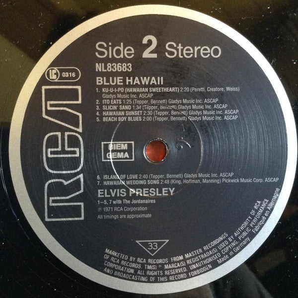 Elvis Presley : Blue Hawaii (LP, Album, RE)