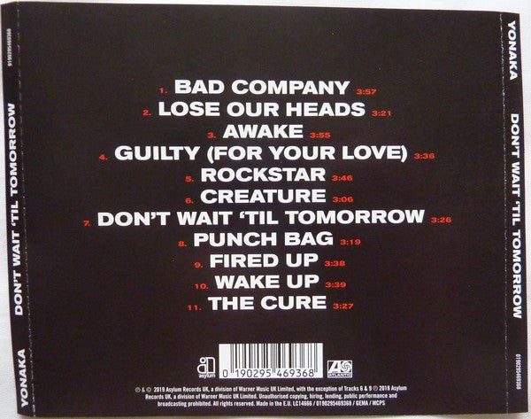 Yonaka : Don't Wait 'Til Tomorrow (CD, Album)