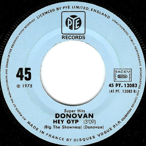 Donovan : Colours / Hey Gyp (7", Single, Mono)