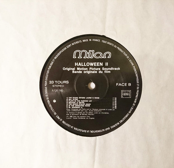 John Carpenter With/Avec Alan Howarth : Halloween II (Bande Originale Du Film / Original Motion Picture Soundtrack) (LP, Album)