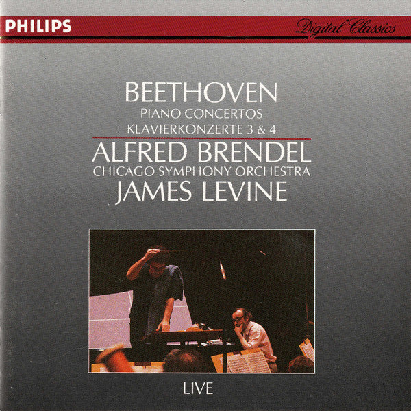 Ludwig van Beethoven, Alfred Brendel, Chicago Symphony Orchestra, James Levine (2) : Piano Concertos = Klavierkonzerte 3 & 4 (CD)