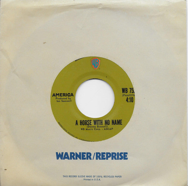 America (2) : A Horse With No Name (7", Single, San)