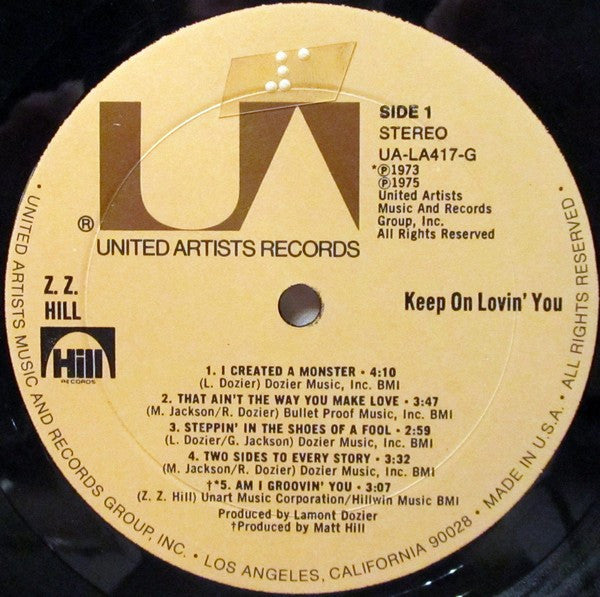 Z.Z. Hill : Keep On Lovin' You (LP, Album)