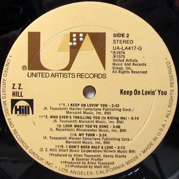 Z.Z. Hill : Keep On Lovin' You (LP, Album)