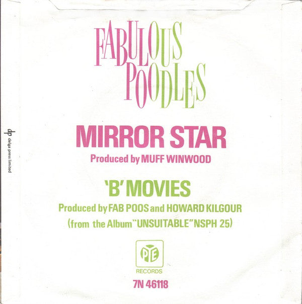 Fabulous Poodles : Mirror Star (7", Single, Pus)