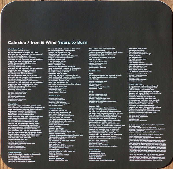 Calexico / Iron And Wine : Years To Burn (LP, Album, Ltd, Tur)