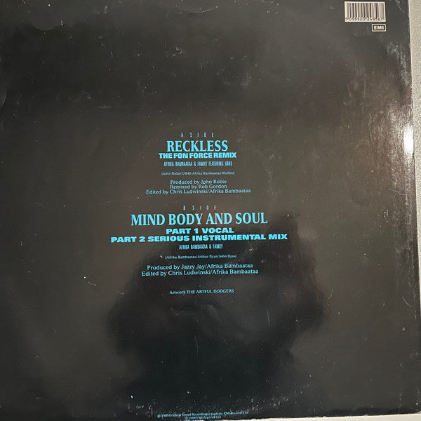Afrika Bambaataa And Family* Featuring UB40 : Reckless (12", Single, Bla)