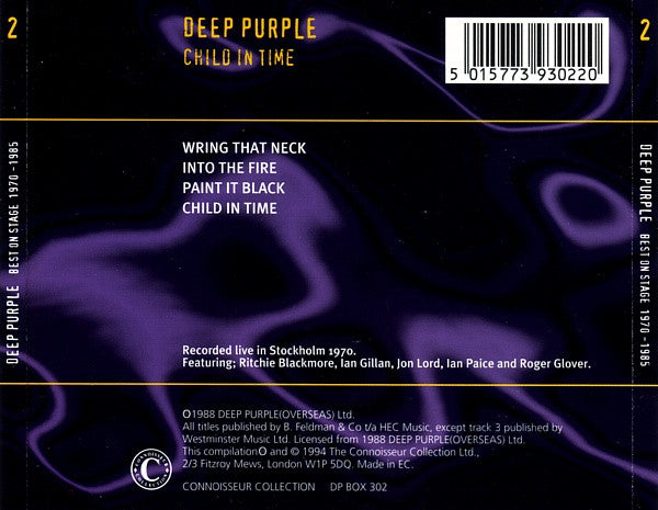 Deep Purple : Child In Time - Best On Stage 1970-1985 (CD, Album)