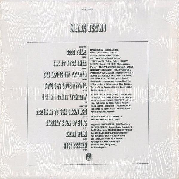Marc Benno : Marc Benno (LP, Pit)