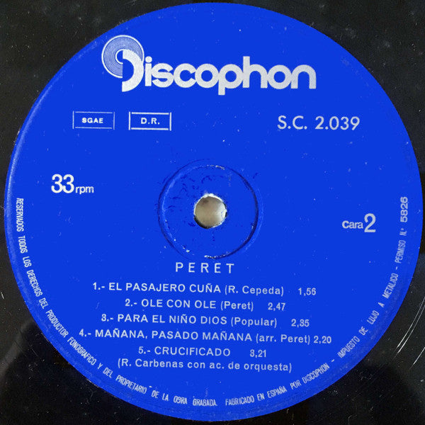 Peret Y Sus Gitanos : Peret Y Sus Gitanos (LP, Album, Blu)