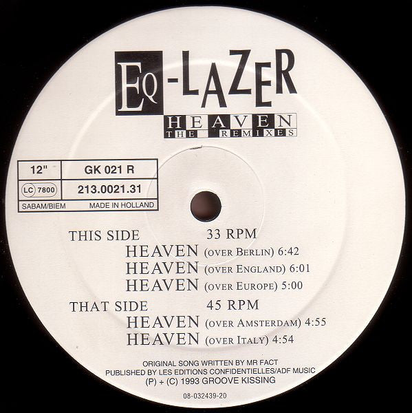 Eq-Lazer : Heaven - The Remixes - State Of Europe EP (12", EP)