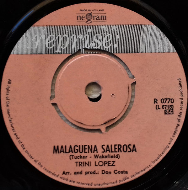 Trini Lopez : Malagueña Salerosa / Something Tells Me (7", Single)