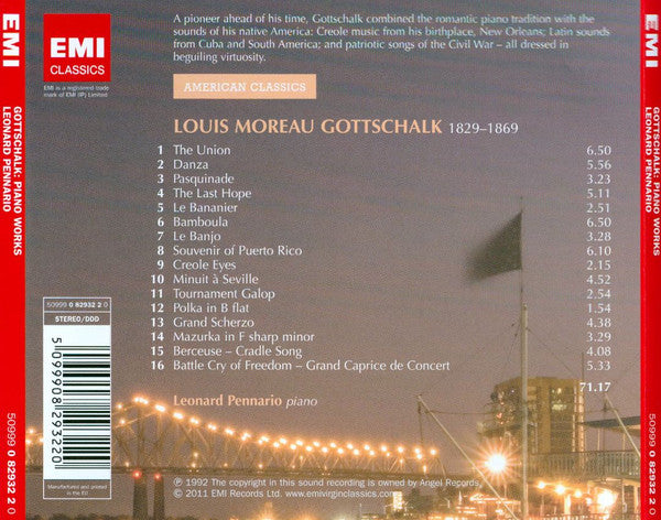 Louis Moreau Gottschalk - Leonard Pennario : Piano Works (CD, Album)